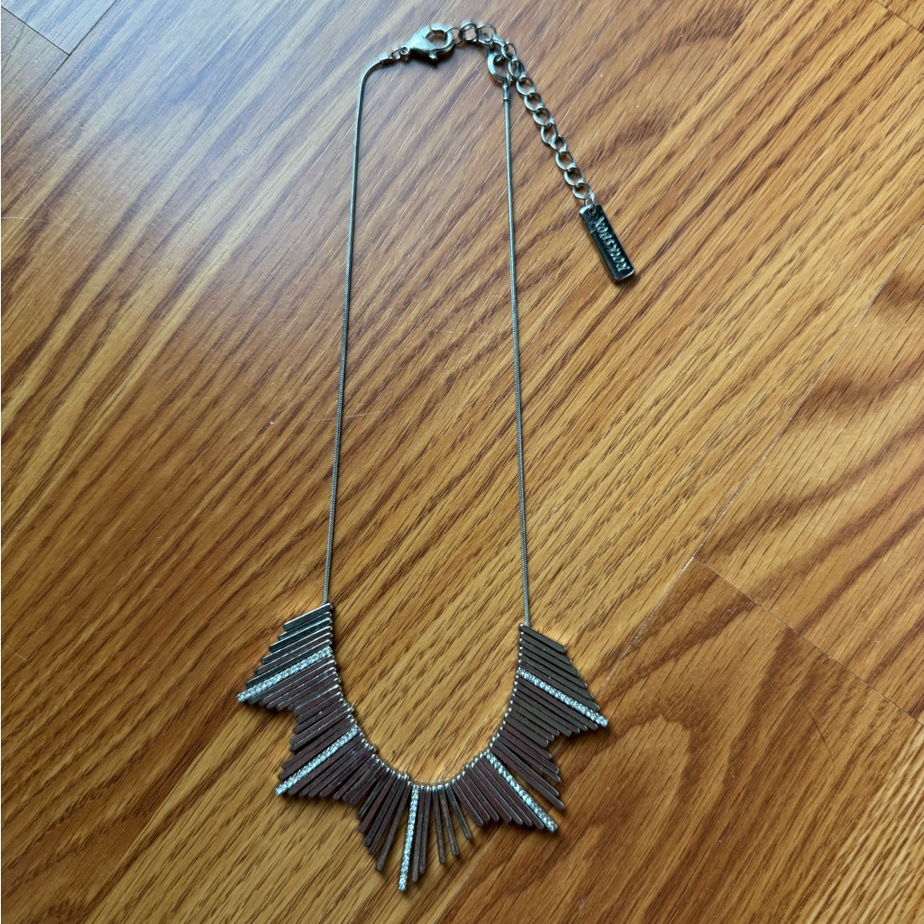 Rocksbox Slate Silver Necklace W/ Crystal Detail